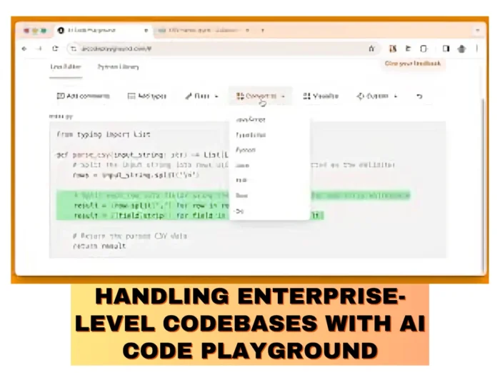 Handling enterprise-level codebases with AI Code Playground