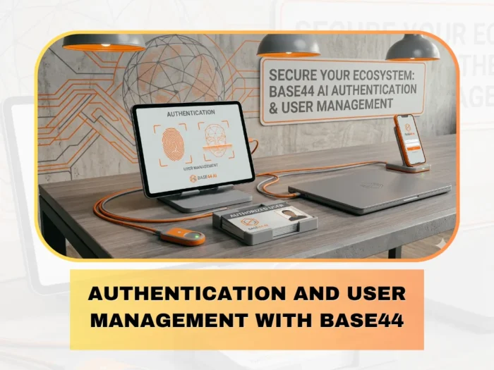 authentication and user management with Base44